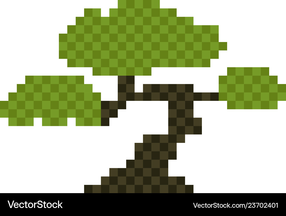 Isolated pixelated tree icon vector image