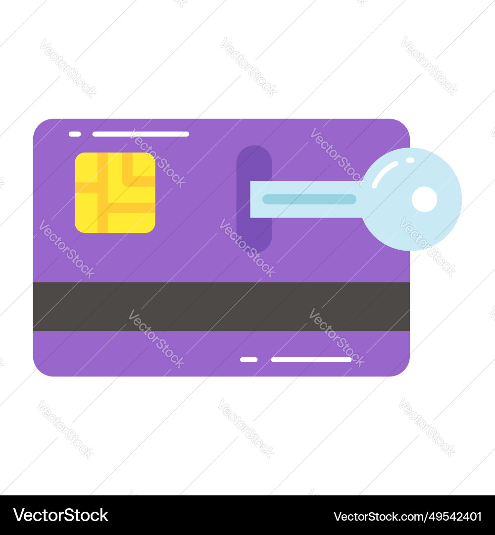 Key with atm card design of security Vector Image
