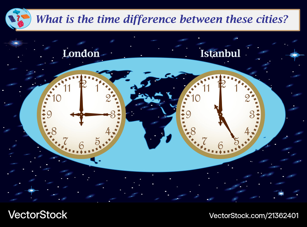 Logical task what is the time difference between Logical task what is the time difference between vector image