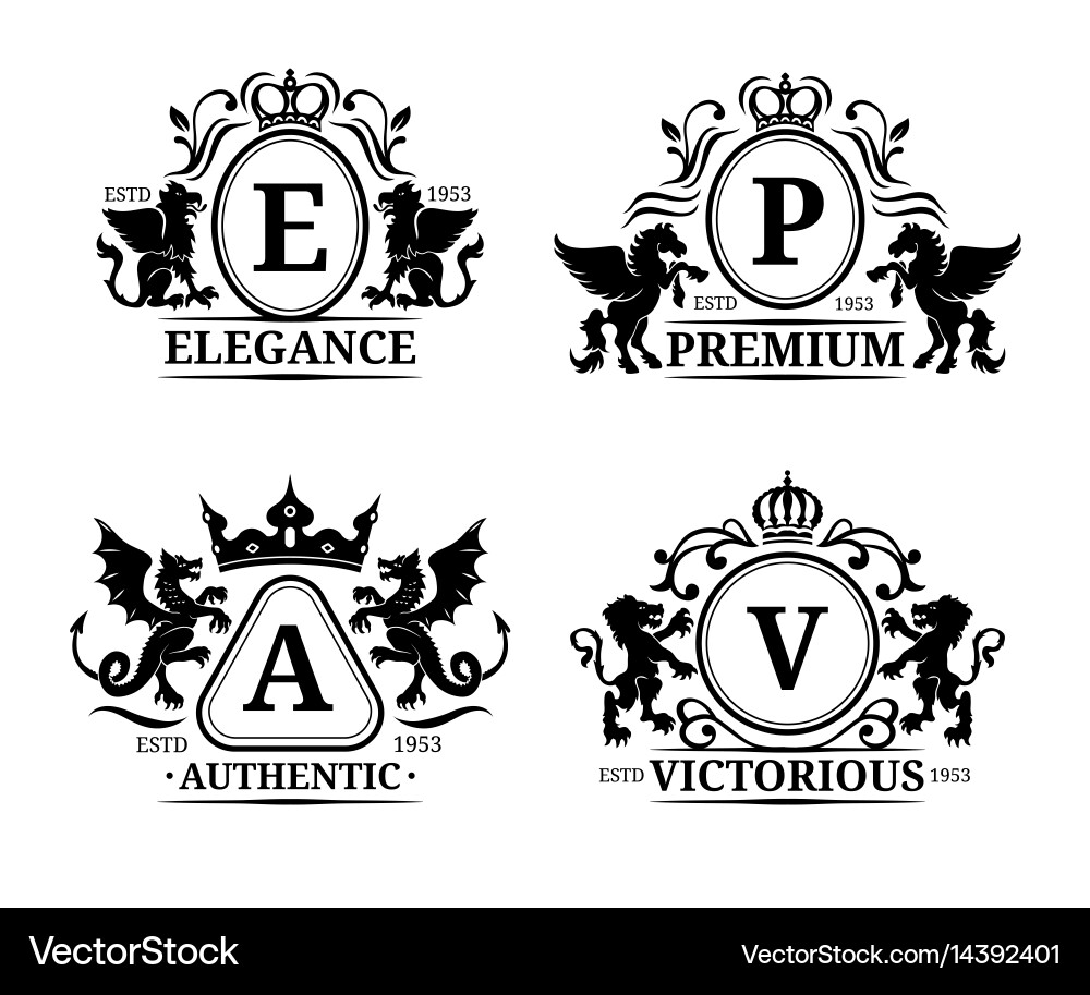 Luxury Monogram Logo Templates vector image