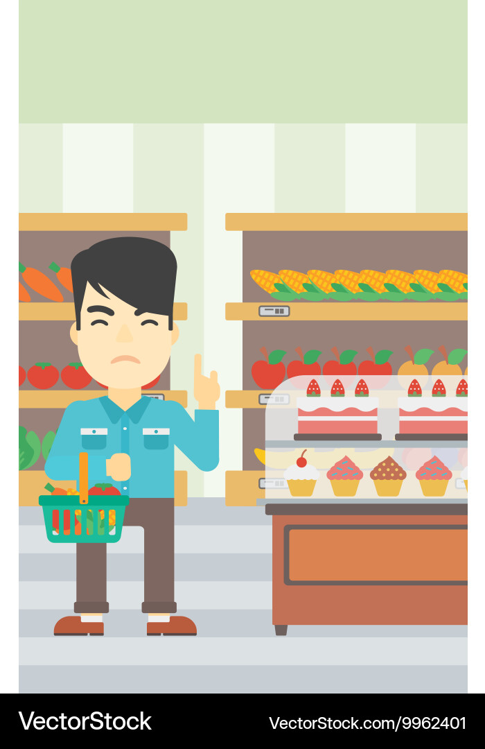 Man refusing junk food vector image