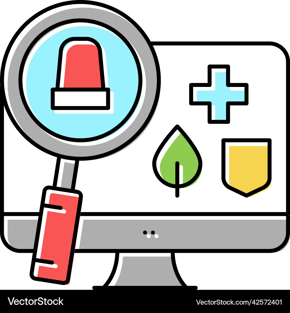 Monitoring and information retrieval color icon Monitoring and information retrieval color icon Vector Image