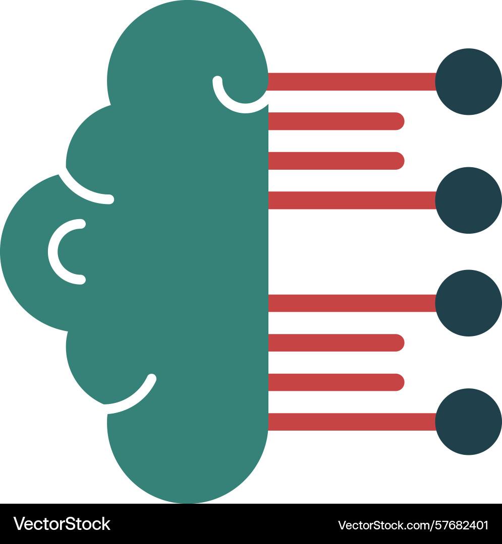 Neuromorphic computing glyph multi color icon Vector Image