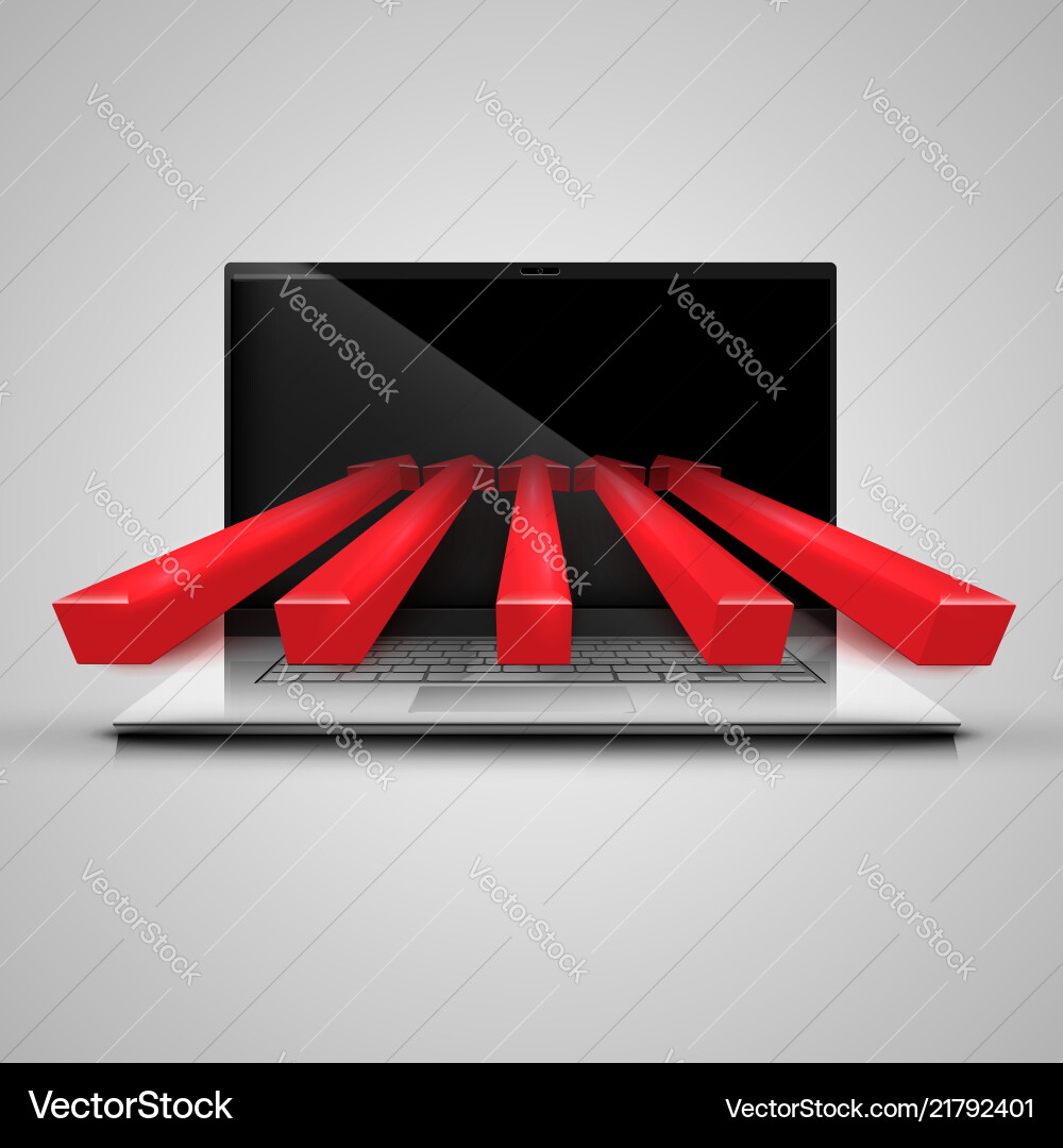 Notebook and red arrows Notebook and red arrows vector image