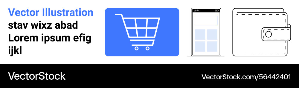 Online shopping cart mobile interface and secure Vector Image