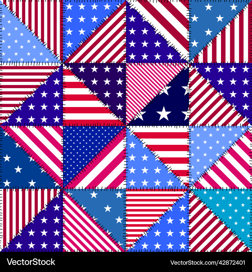 Patchwork textile pattern seamless quilting Patchwork textile pattern seamless quilting Vector Image