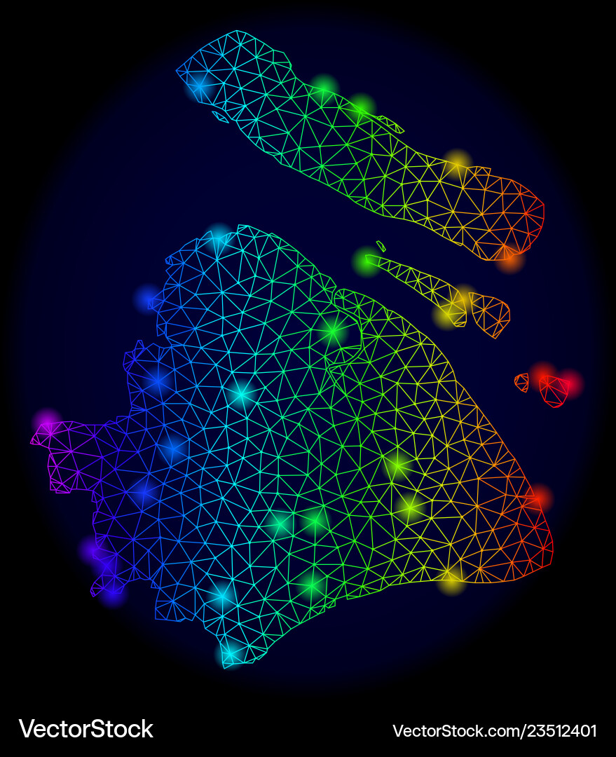 Polygonal network color mesh map of shanghai Vector Image