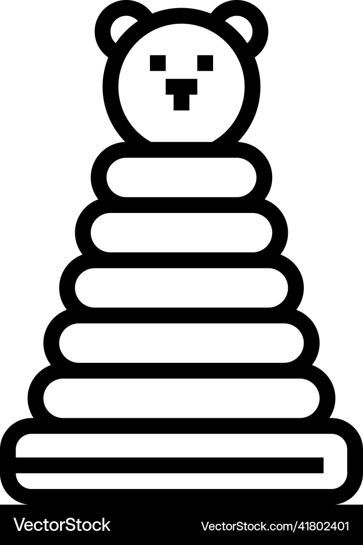 Ring stacker line icon Ring stacker line icon vector image