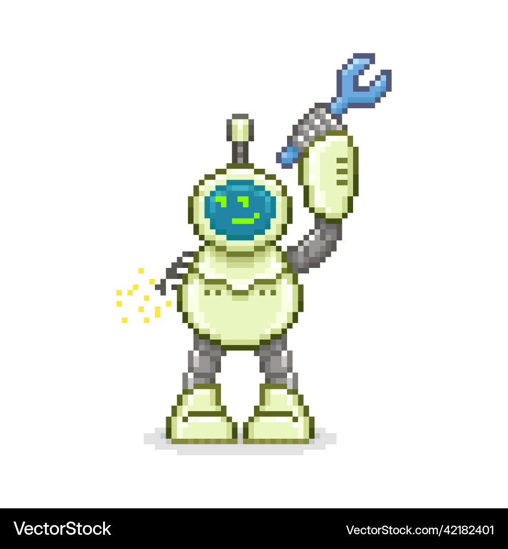 Robot without one hand Robot without one hand vector image