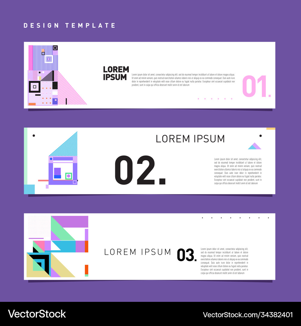 Set abstract banner web design template retro Set abstract banner web design template retro Vector Image