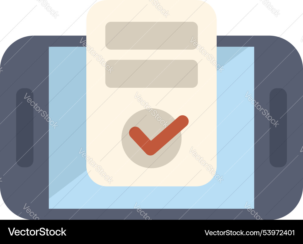 Smartphone displaying completed checklist icon Vector Image