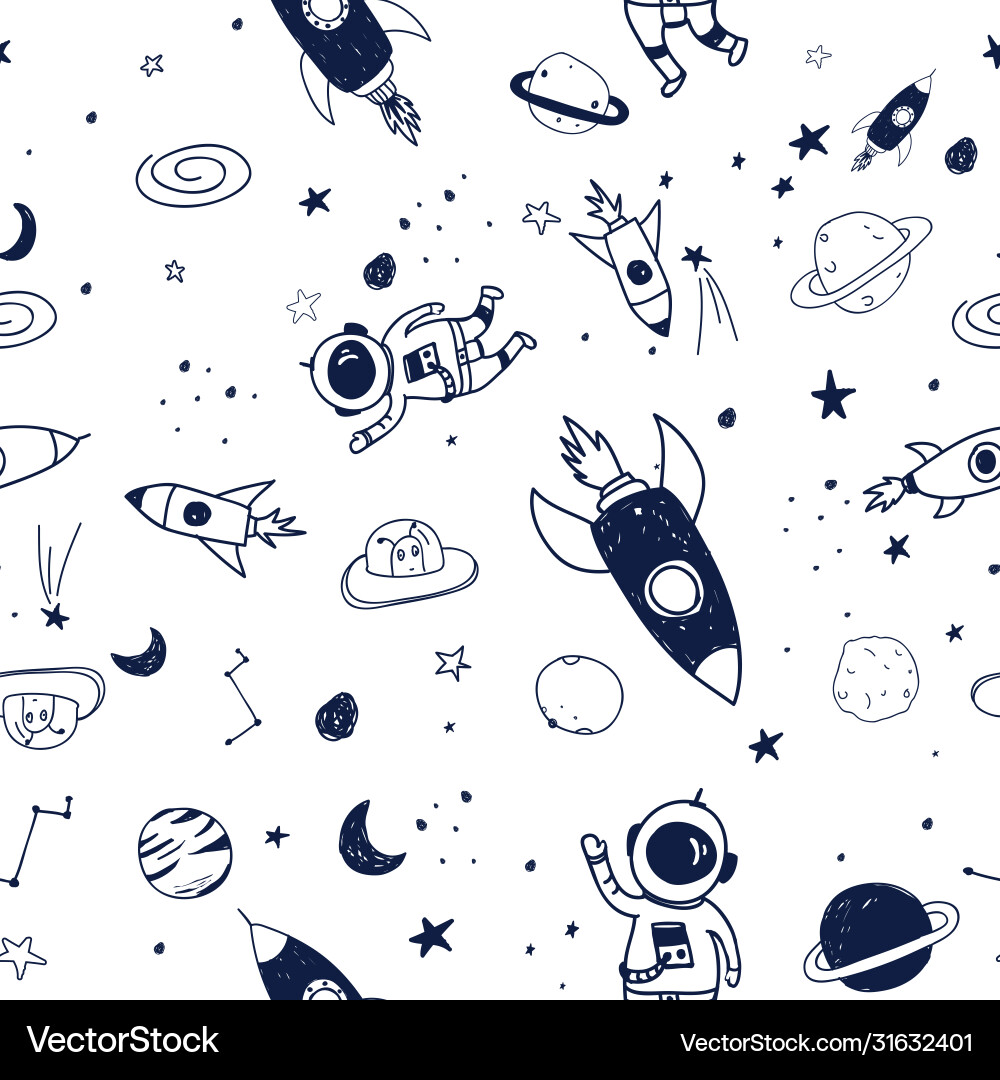 Space seamless pattern print design Space seamless pattern print design vector image