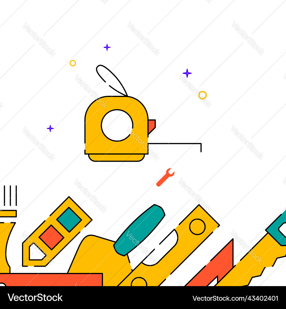 Yardstick work tool filled line icon simple Yardstick work tool filled line icon simple Vector Image