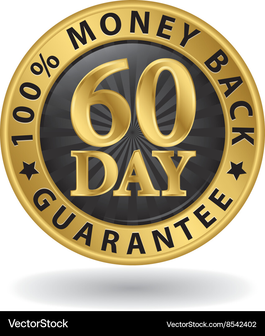 60 Tage 100 Geld zurück Garantie goldenes Zeichen