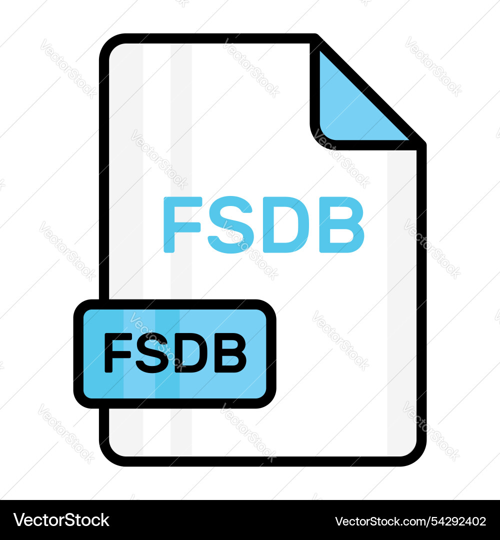An amazing icon of fsdb file editable design vector image