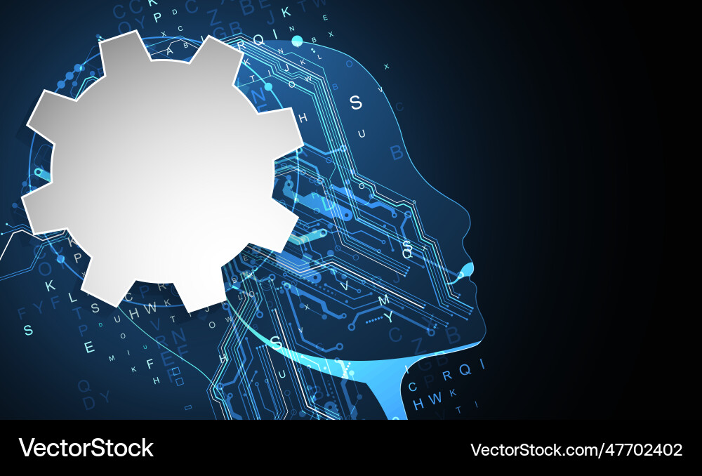 Artificial intelligence technical background Artificial intelligence technical background vector image