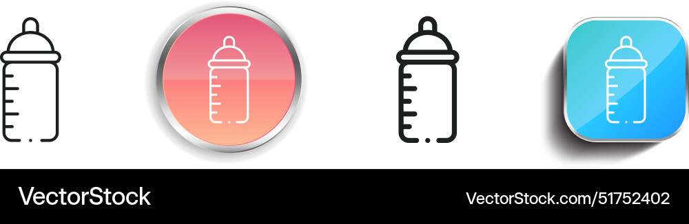Baby feeder icon thin linear regular and button Baby feeder icon thin linear regular and button vector image