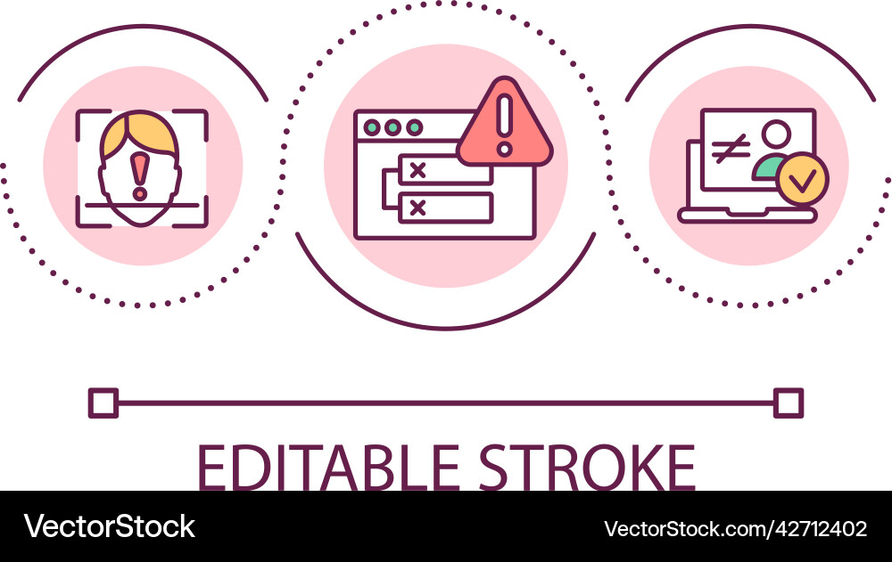 Biometric authentication failures loop concept Vector Image