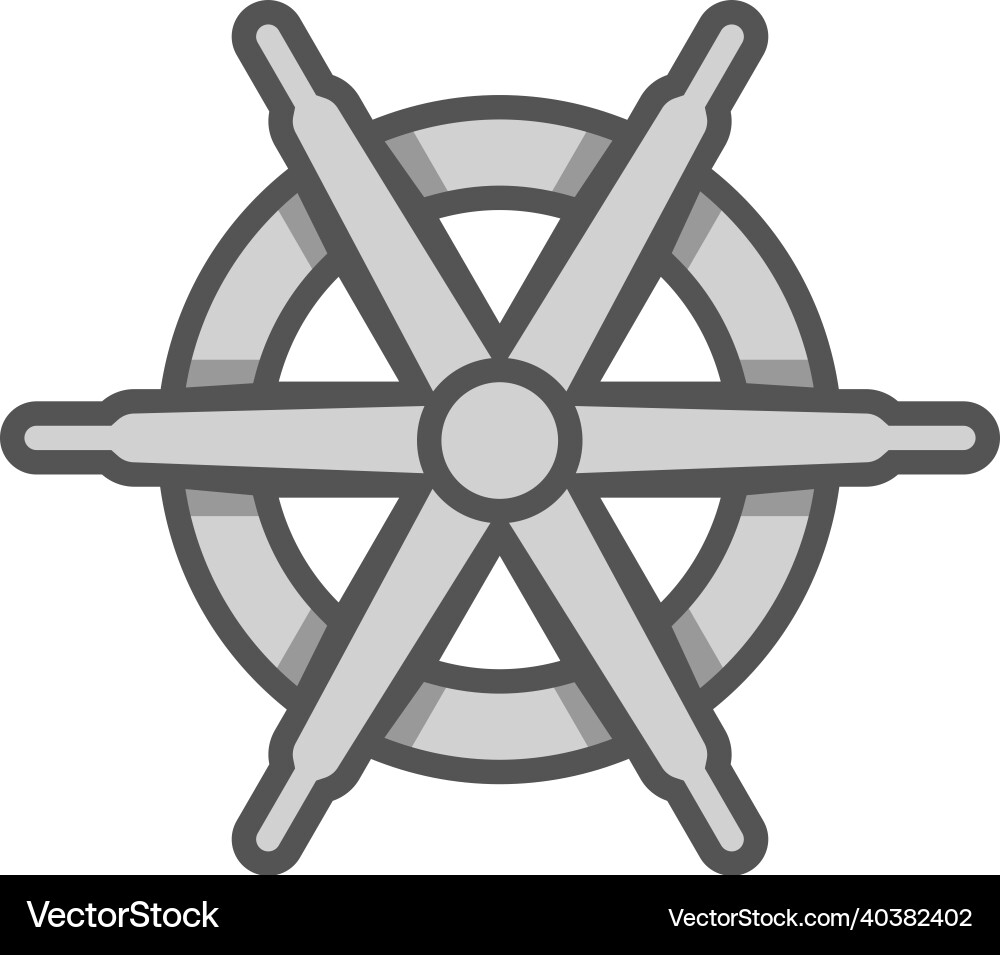 Boat wheel icon round ship controlling device vector image