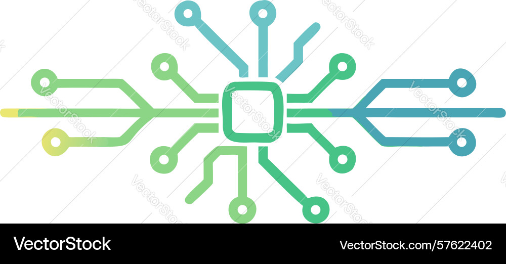 Circuit board network digital microchip vector image
