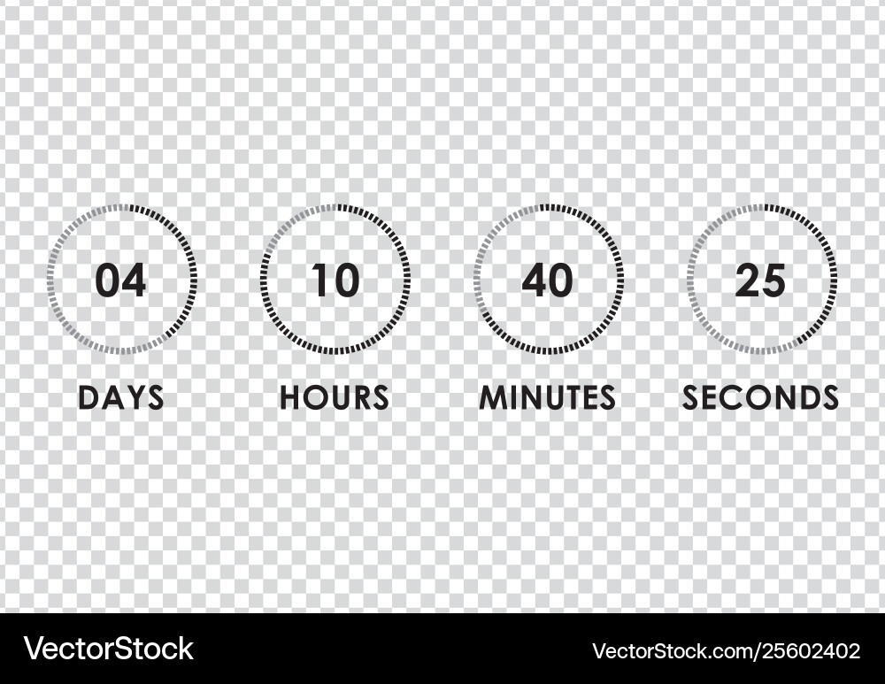 Countdown circle clock counter timer Vector Image