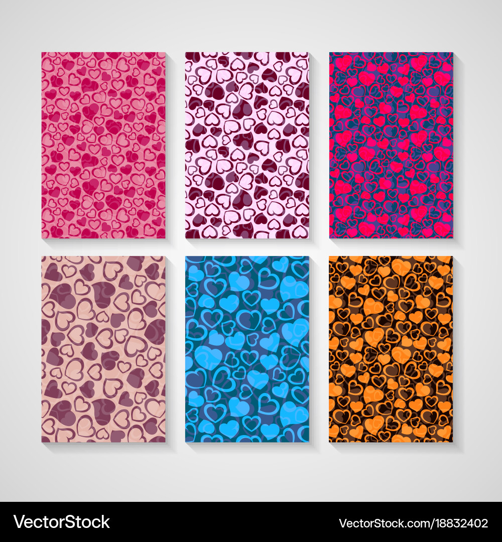 Cover design with heart pattern colorful vector image