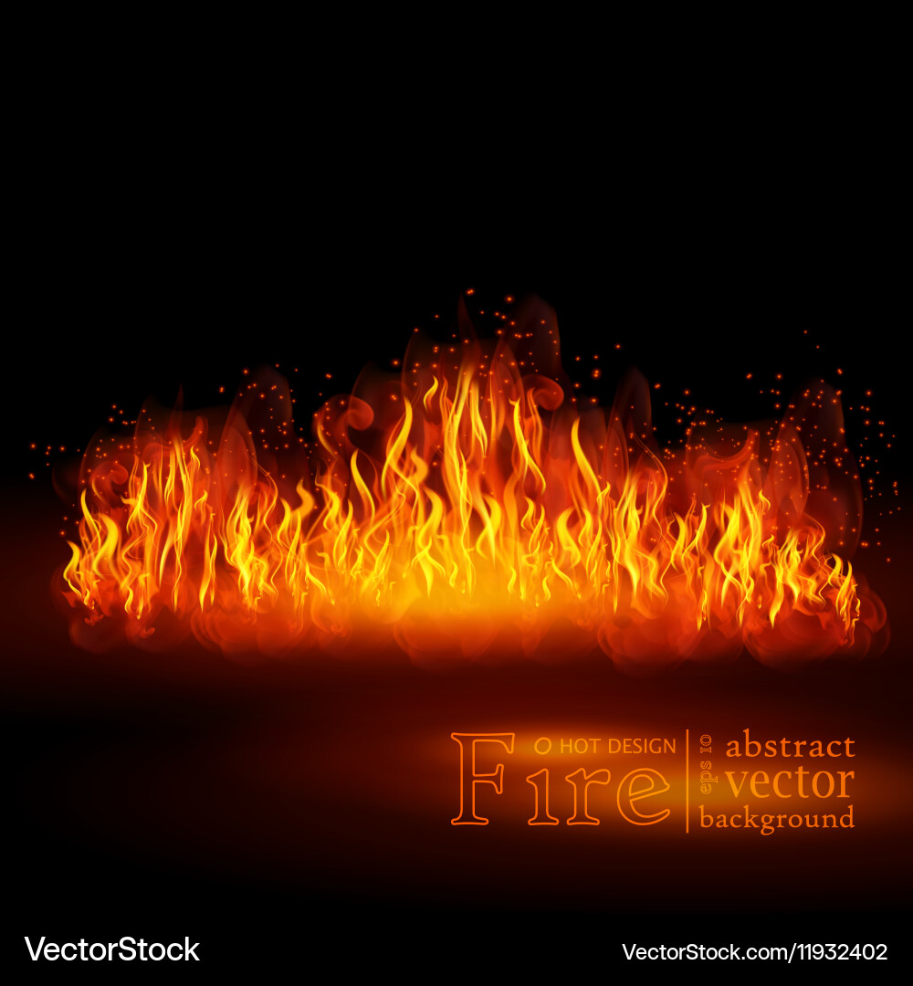 Dynamic Fire Elements Set Vector Image