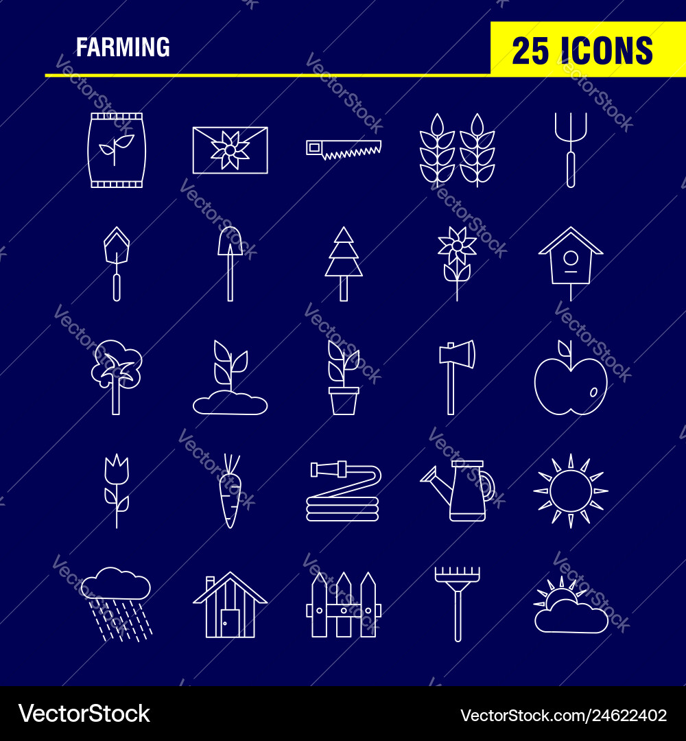 Farming line icon for web print and mobile uxui vector image