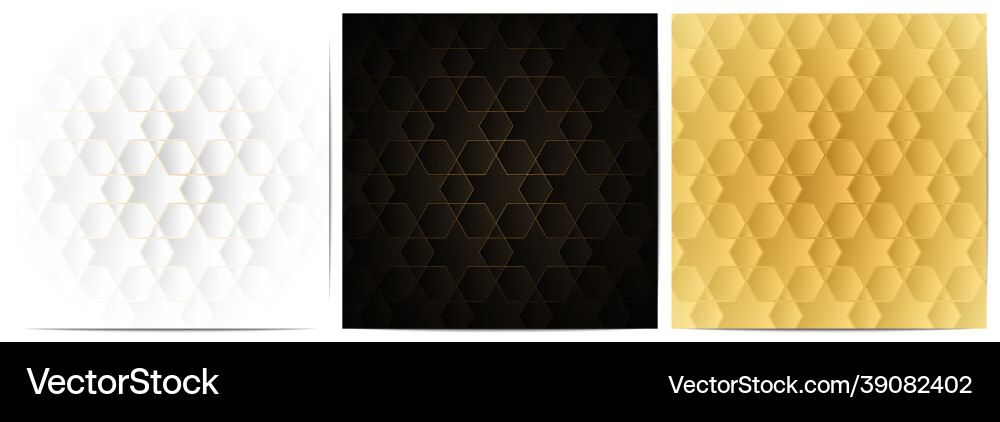 Geometric pattern with polygonal shape and golden vector image
