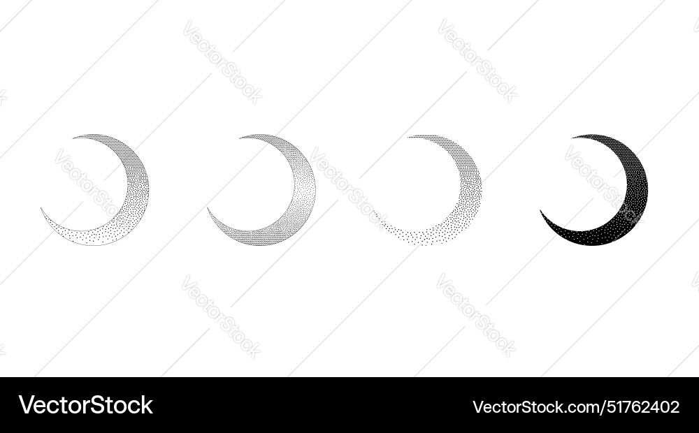 Gradient Moon Collection Vector Image