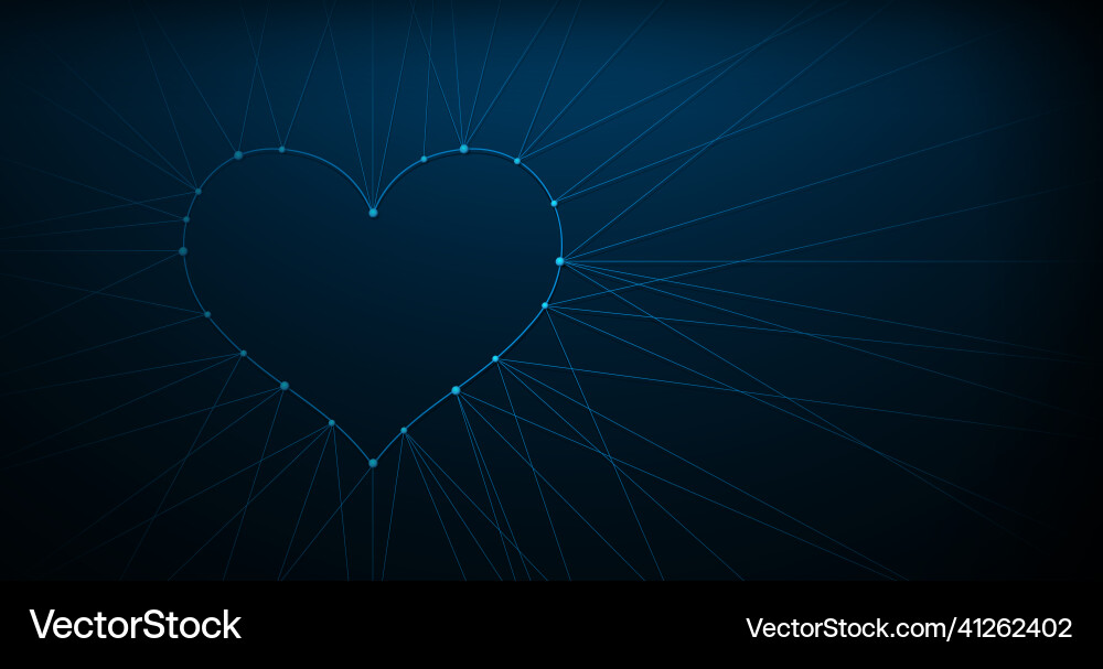 Heart form line triangles and particle style Vector Image