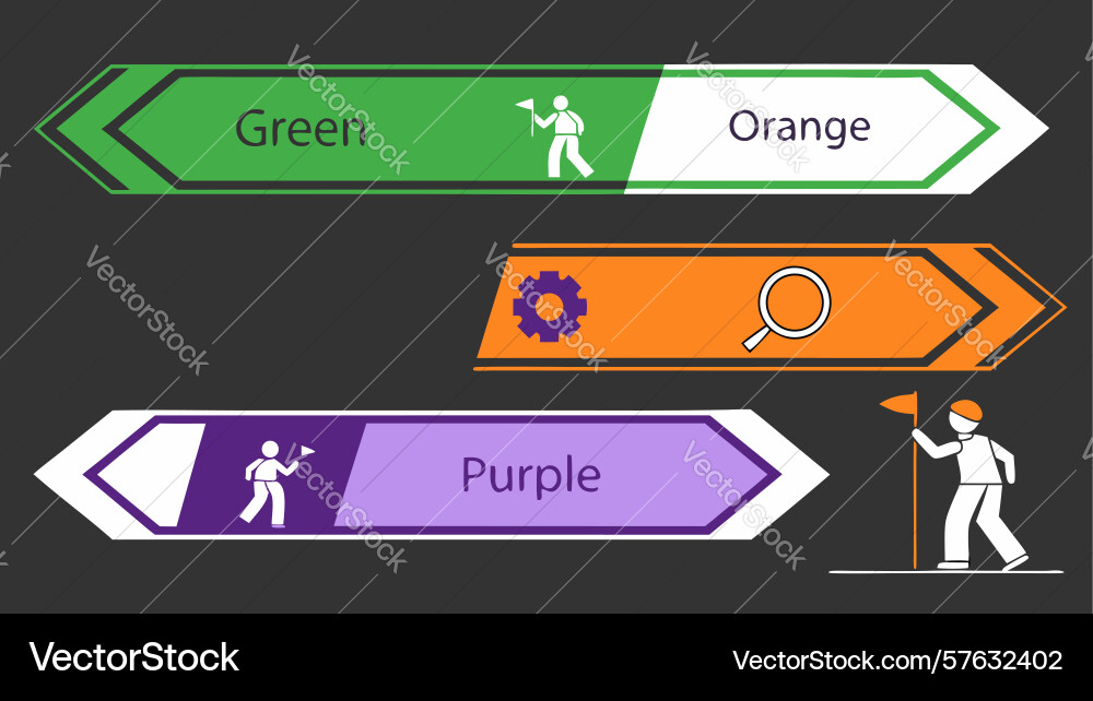 Infographic horizontal arrows with icons process vector image