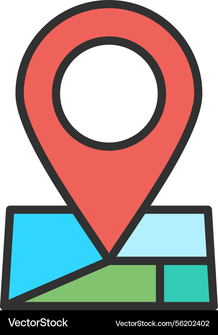 Map pointer outline filled icon Vector Image