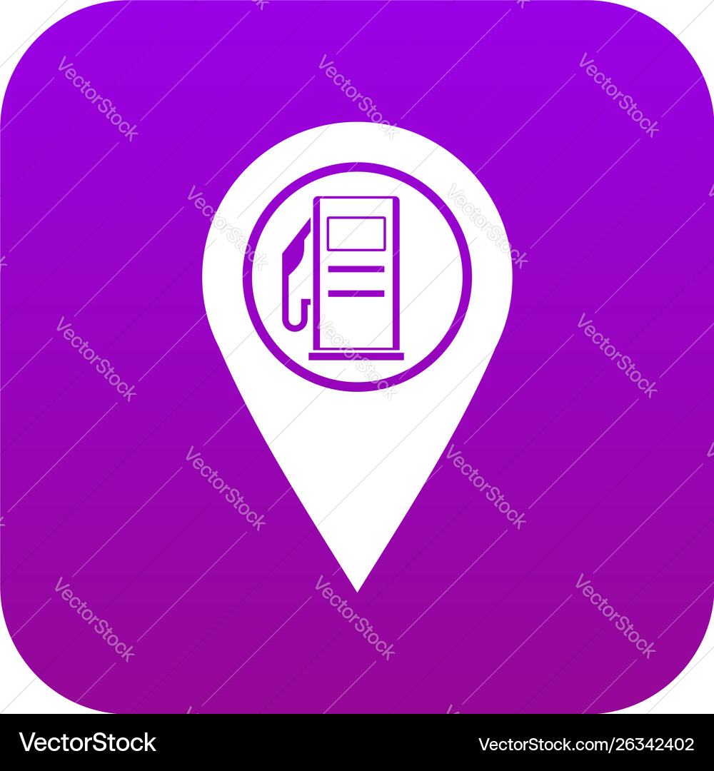Map pointer with gas station symbol icon digital Vector Image