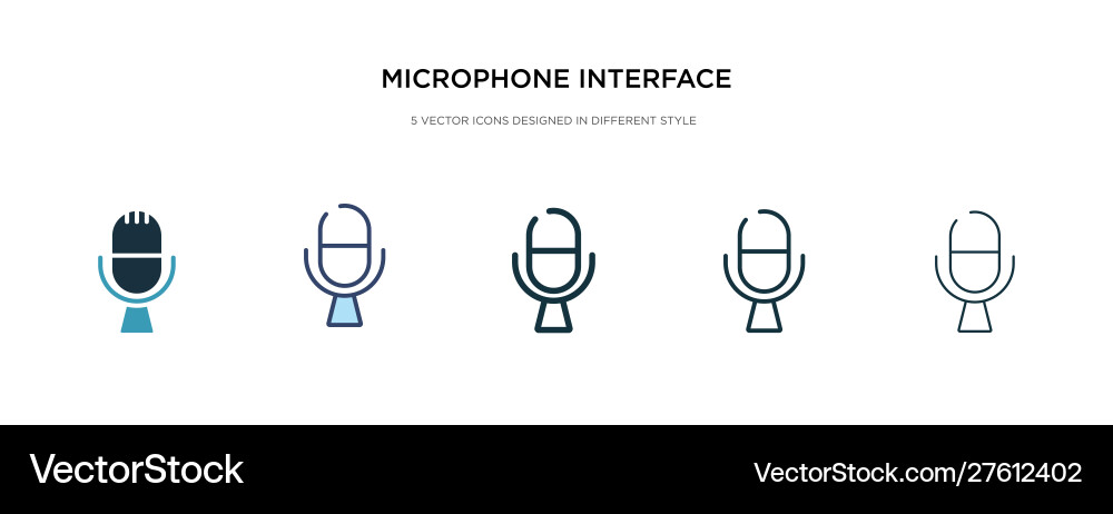 Microphone interface icon in different style two Microphone interface icon in different style two Vector Image