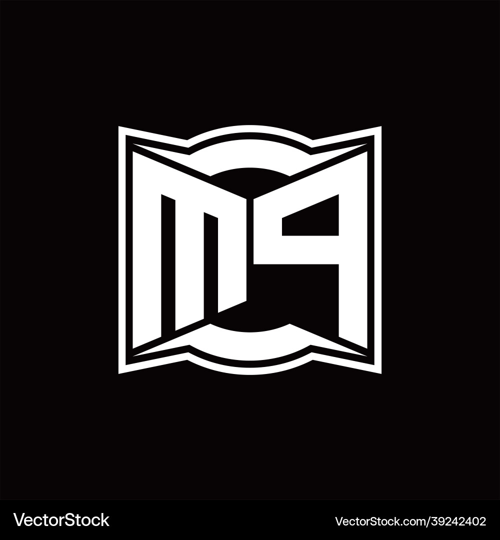 Mp logo monogram with abstract shape design Vector Image