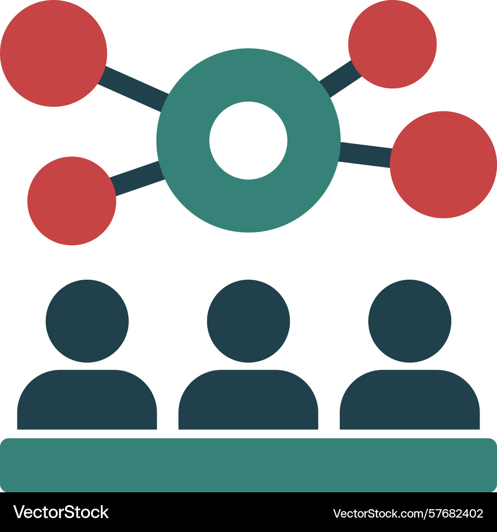 Networking event glyph multi color icon Vector Image