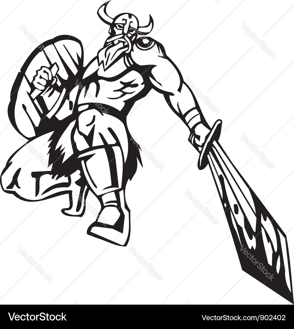 Nordic Viking Warrior Vector Image