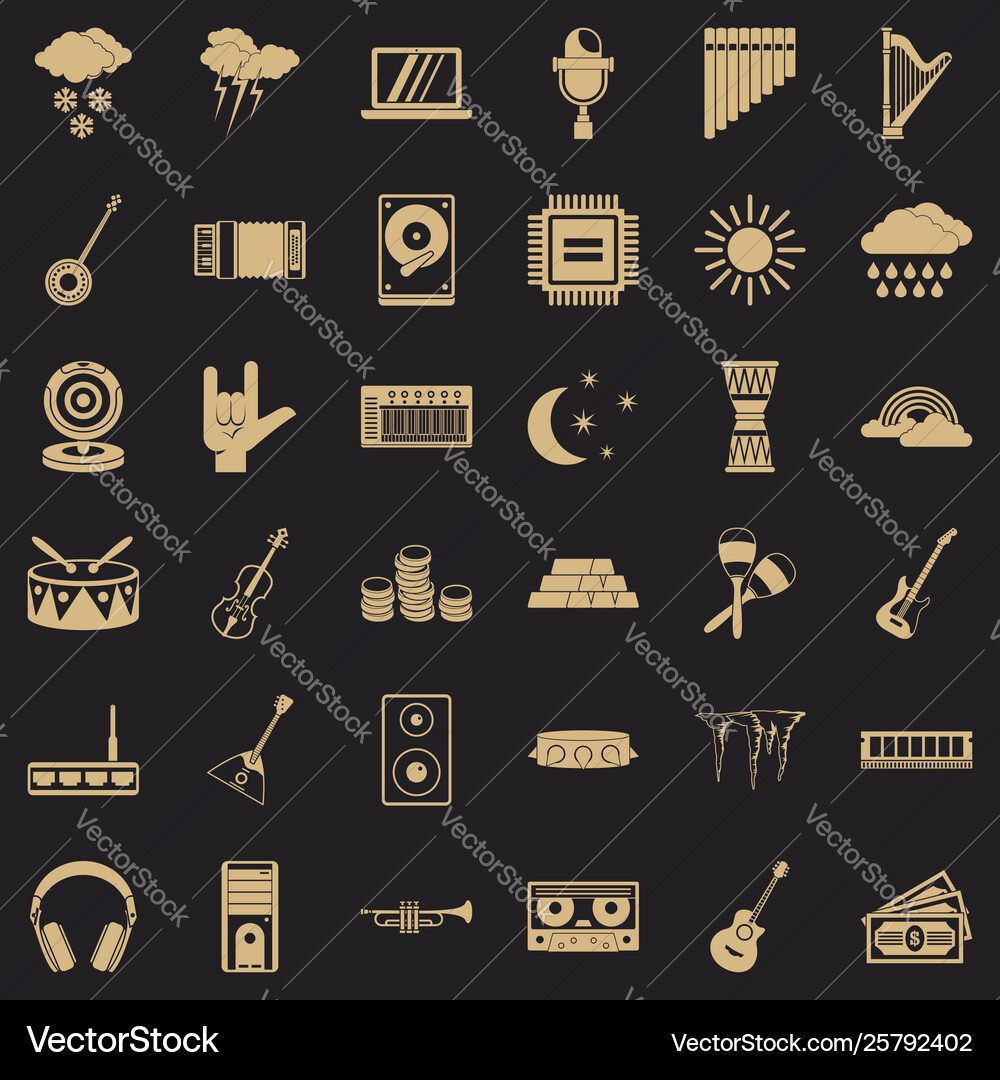 Perfect sound icons set simple style Perfect sound icons set simple style Vector Image