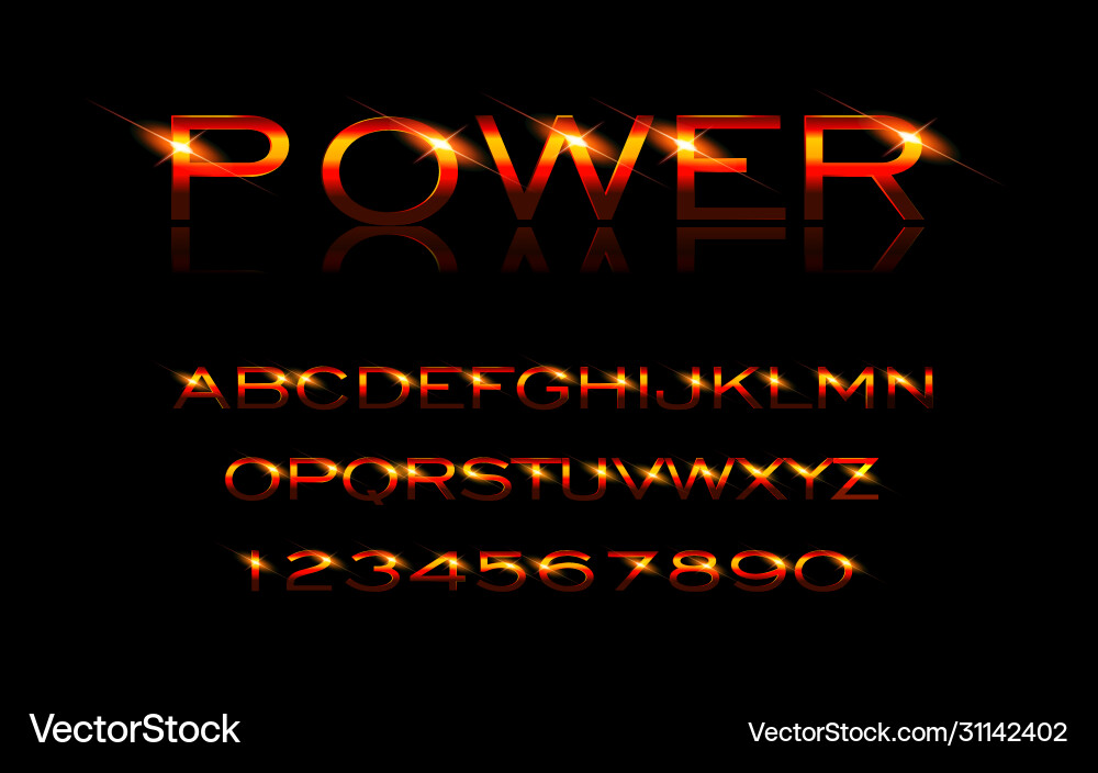 Power style font vector image