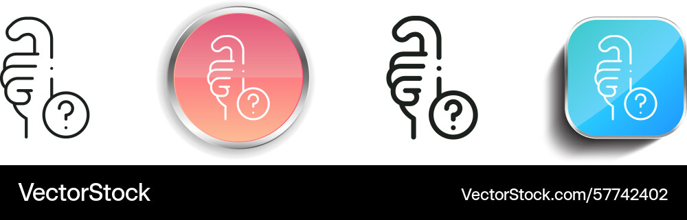 Question icon thin linear regular and button Question icon thin linear regular and button vector image