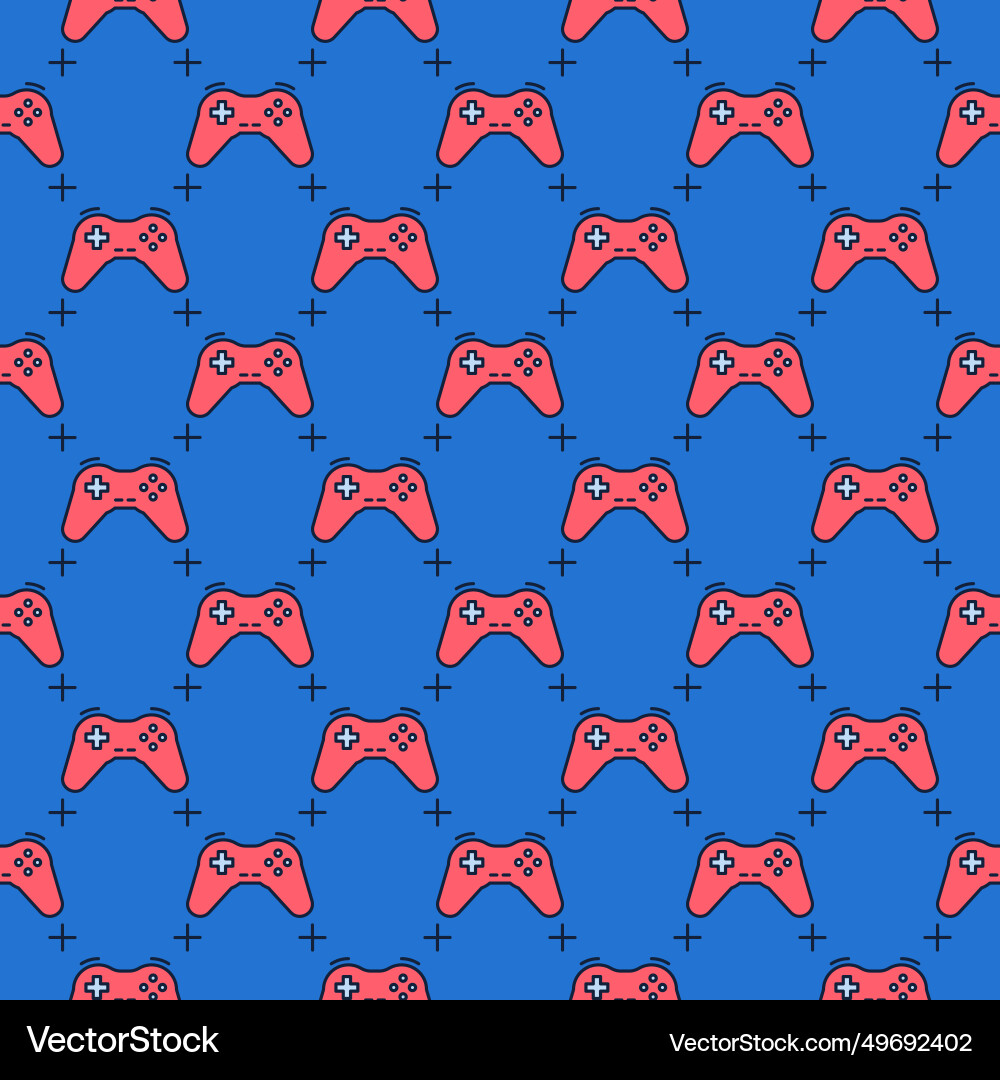 Red game controller - gamepad controlling device Red game controller - gamepad controlling device vector image