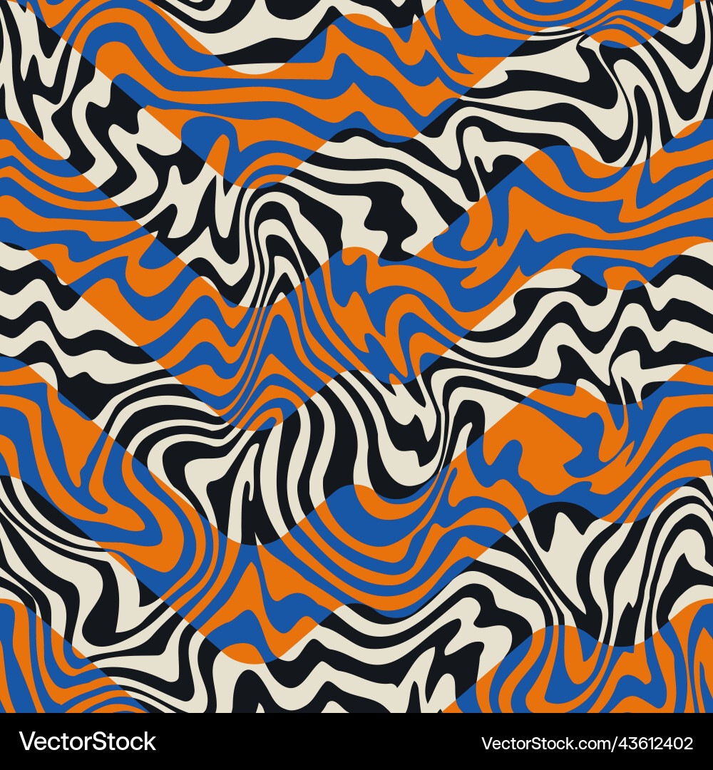 Retro Psychedelic Wave Pattern vector image