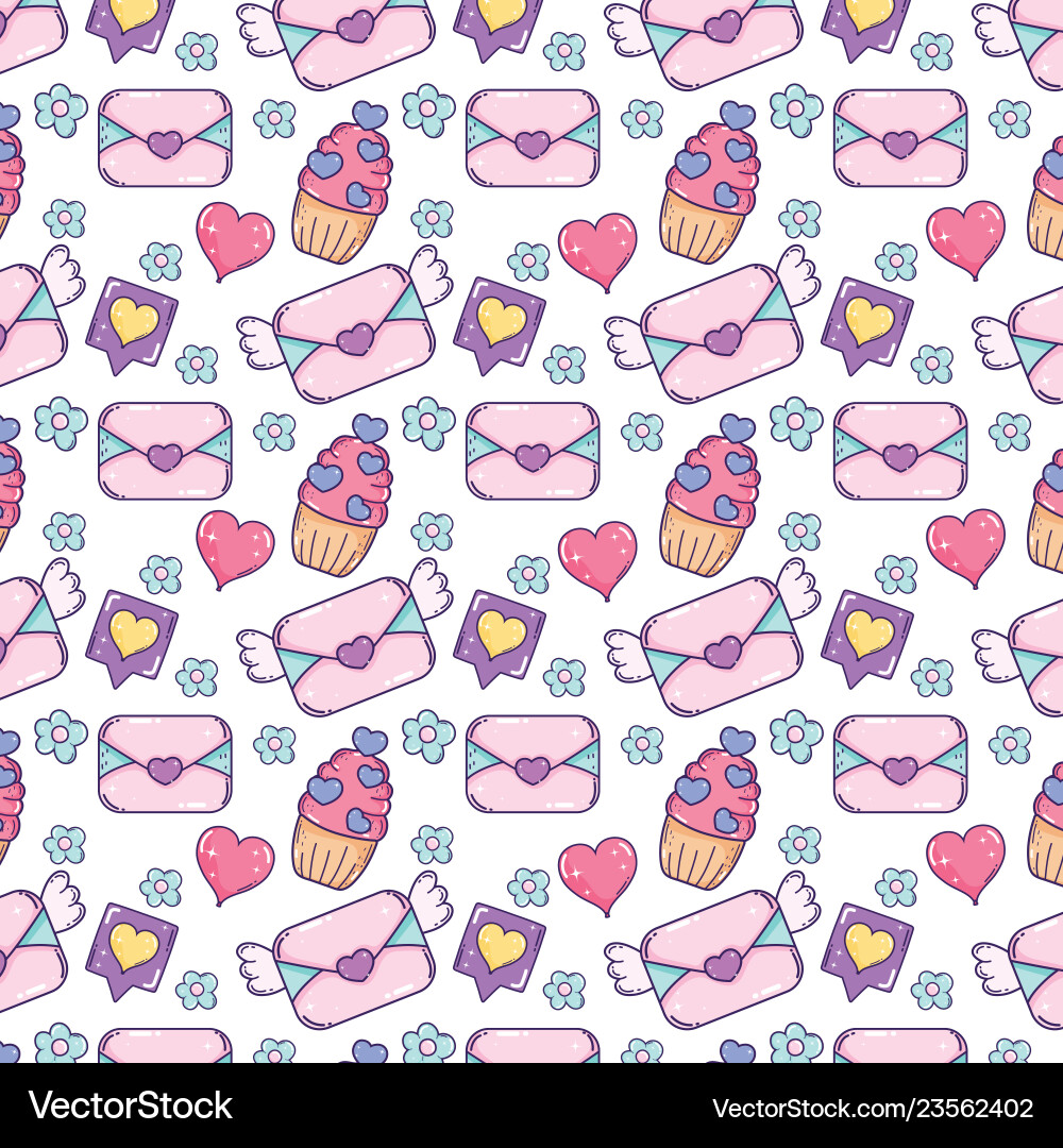 Romantic Valentine's Day Pattern vector image