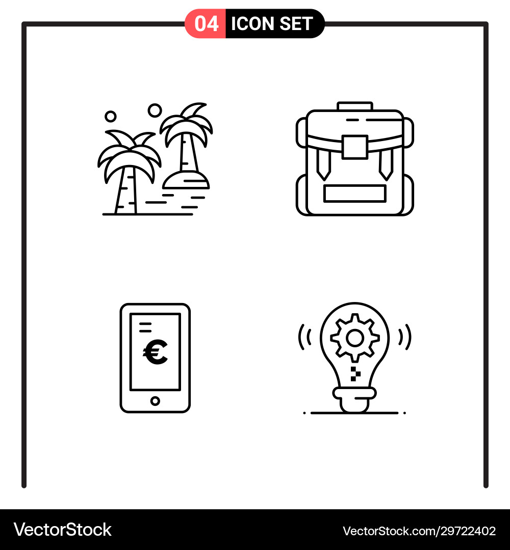 Set 4 line style icons for web and mobile Set 4 line style icons for web and mobile vector image