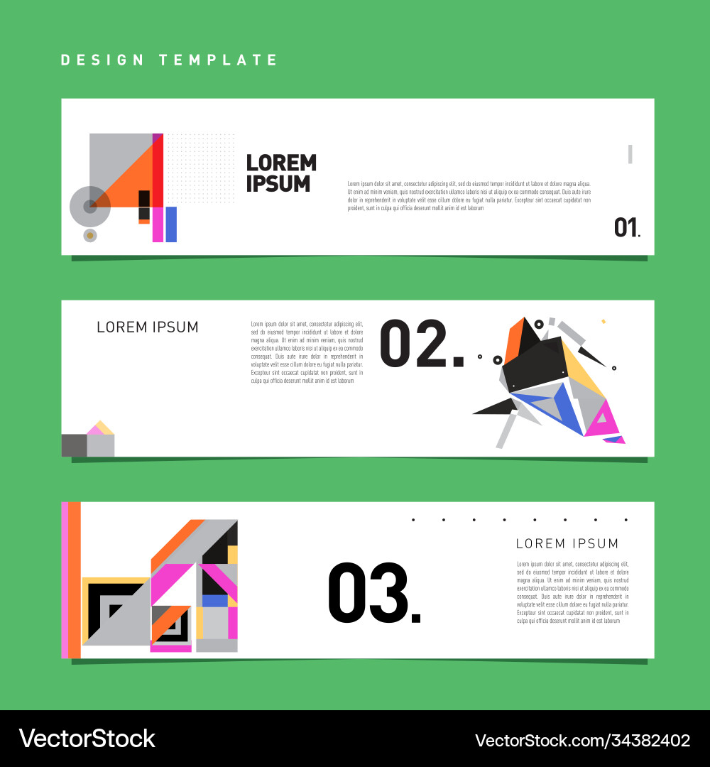 Set abstract banner web design template retro Set abstract banner web design template retro Vector Image