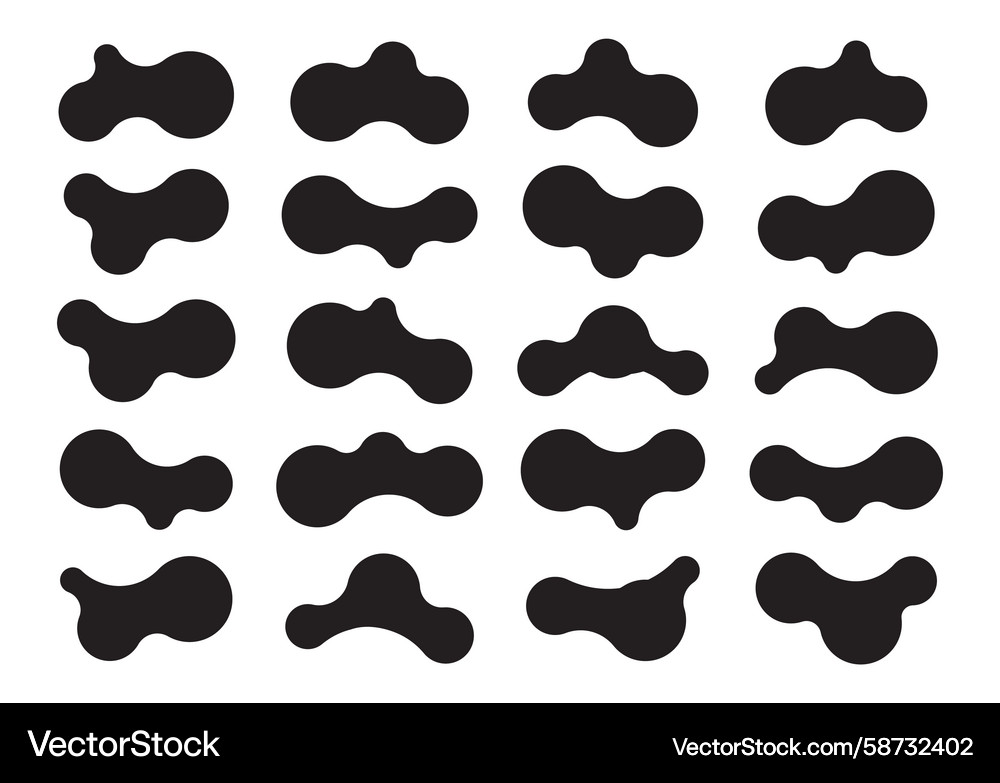 Set of abstract metaball shapes Vector Image