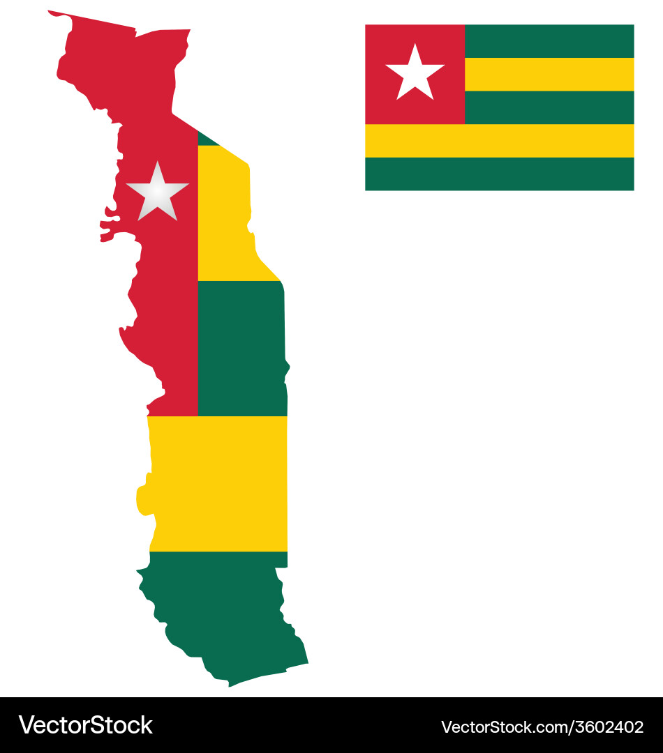 Togolese Flag Over Map vector image