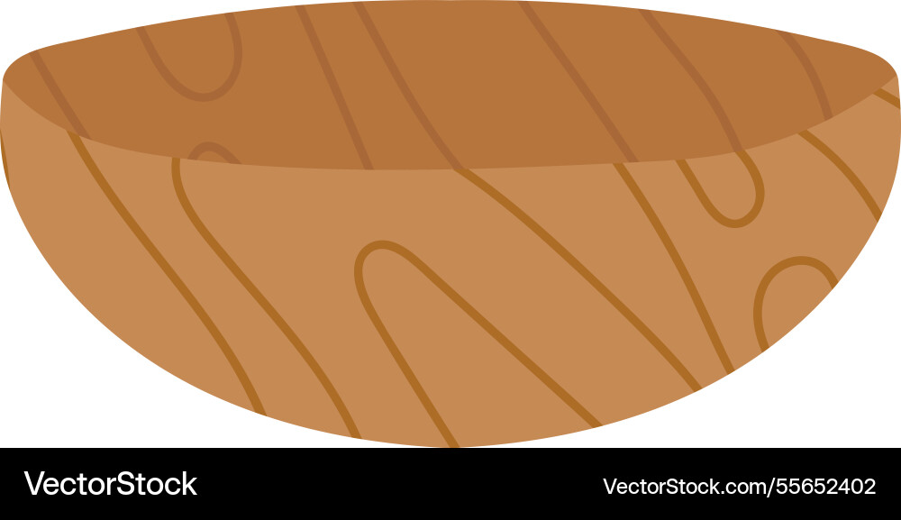 Wooden bowl designed for cooking and serving Wooden bowl designed for cooking and serving vector image