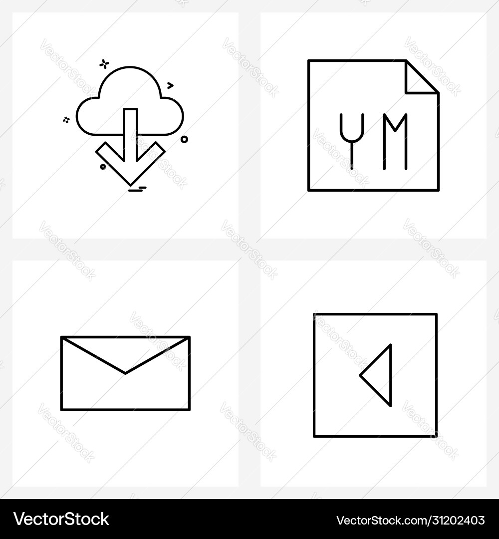 4 interface line icon set modern symbols on ui Vector Image